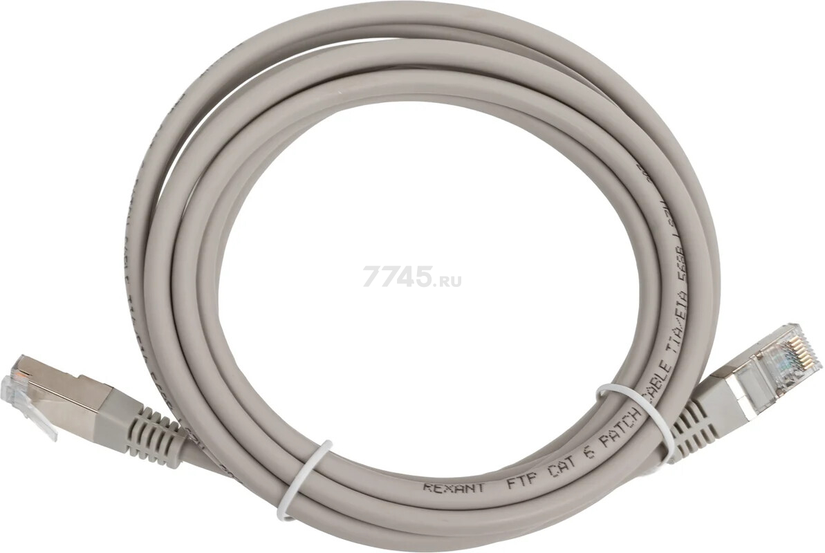 Патч-корд витая пара REXANT F/UTP Cat. 6 3 м Grey (18-8106-1) - Фото 2