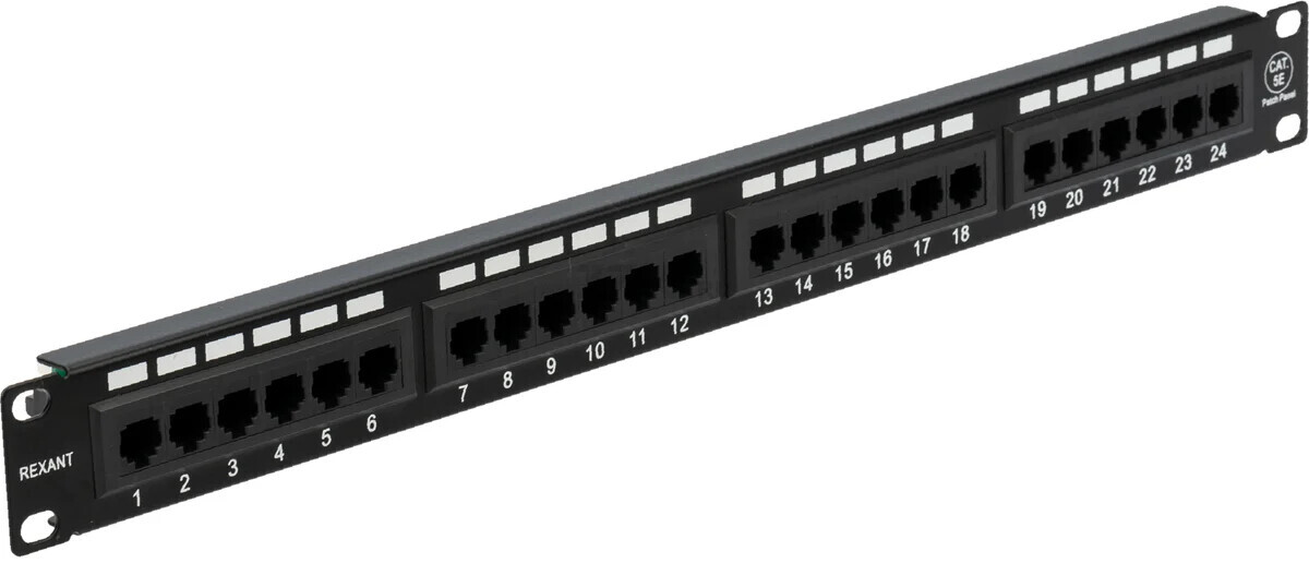 Патч-панель REXANT 24 порта UTP Cat. 5e 1U (04-0021)