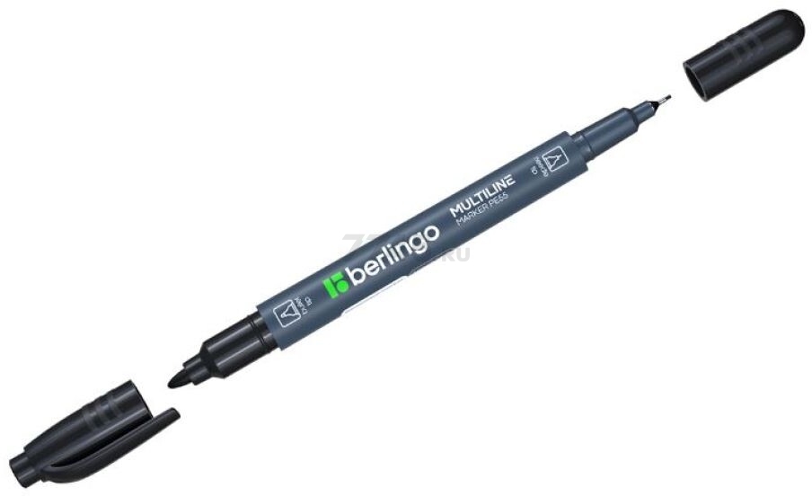 Маркер перманентный двухсторонний BERLINGO MULTILINE PE55 черный (BMd_07101)