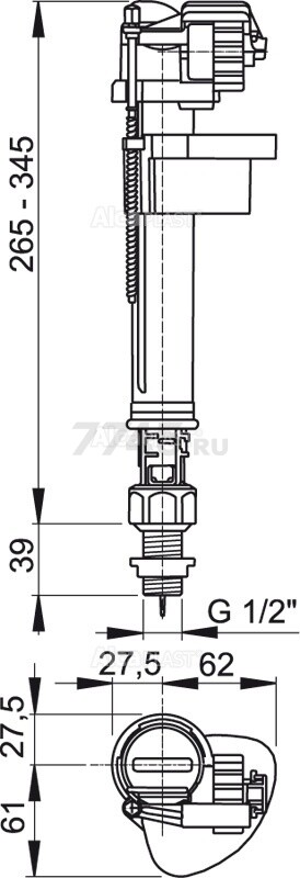 Впускной клапан для унитаза ALCAPLAST A18-1/2" (A18 1/2) - Фото 2