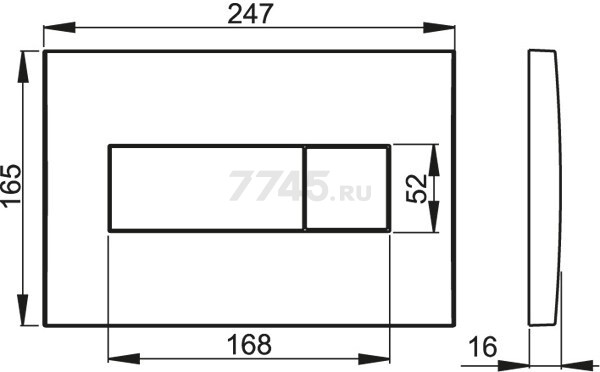 Кнопка смыва ALCAPLAST матовый хром (M372-RU) - Фото 5