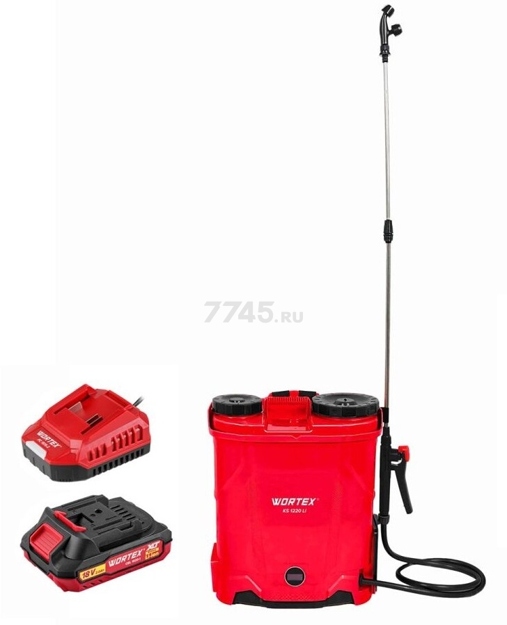 Опрыскиватель ранцевый аккумуляторный WORTEX KS 1220 Li ALL1 XLT SET (2334102)