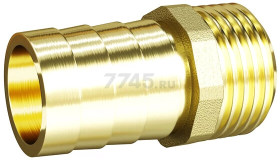 Штуцер латунный 1/2" с наружной резьбой х 20 мм LD (LD.65.395.1.15x20L)