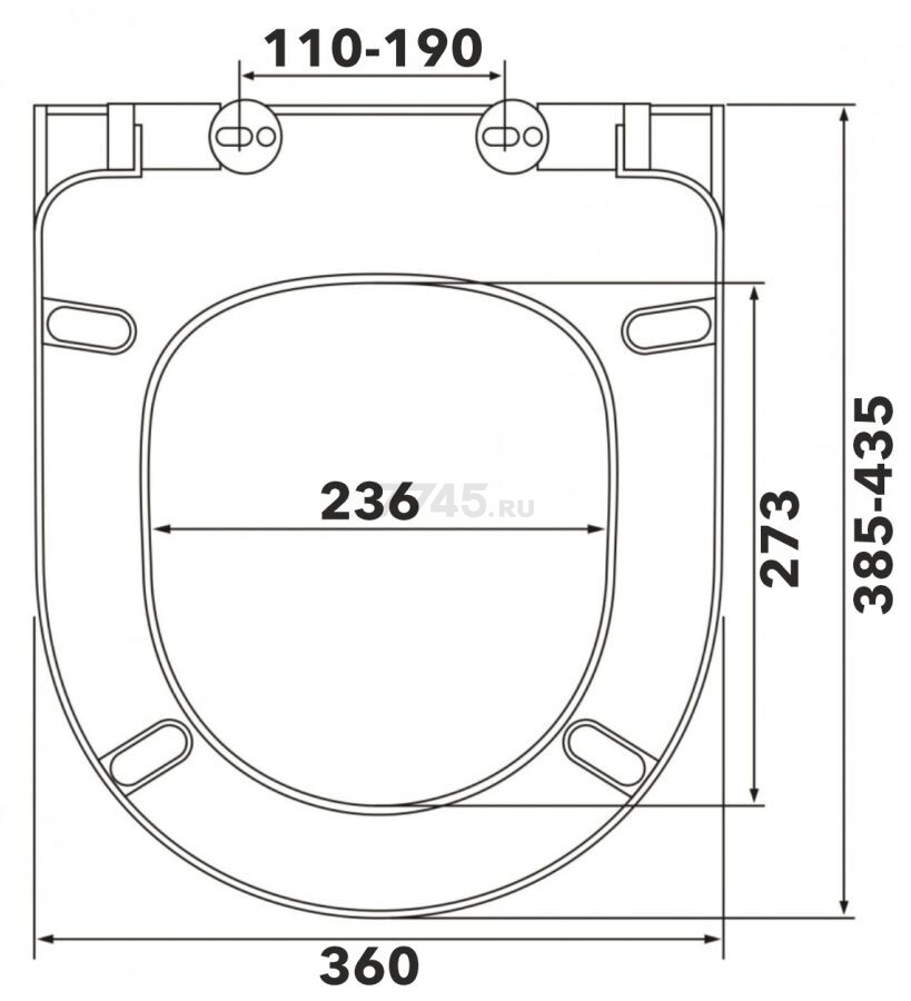 Сиденье для унитаза AV engineering STATUS (AVE129623) - Фото 3