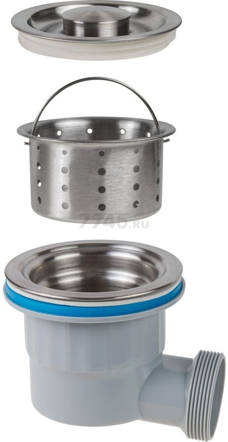 Сифон для кухни выпуск 3 1/2" гибкая труба 1 1/2" - 32/40/50 мм AV Engineering (AVE129784) - Фото 3