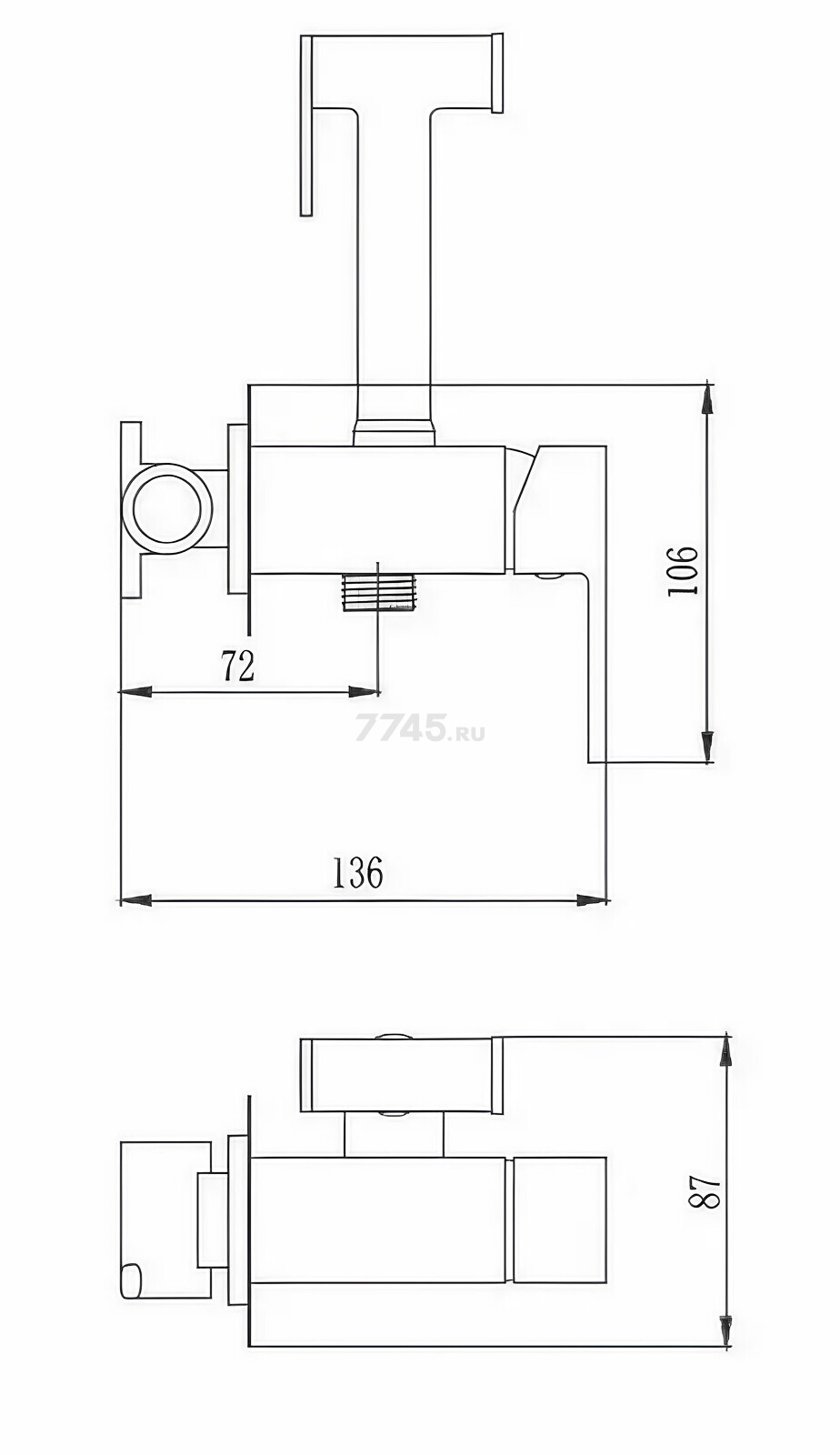 Смеситель для биде D25-A серия SETA AV Engineering (AVSET01CH) - Фото 2