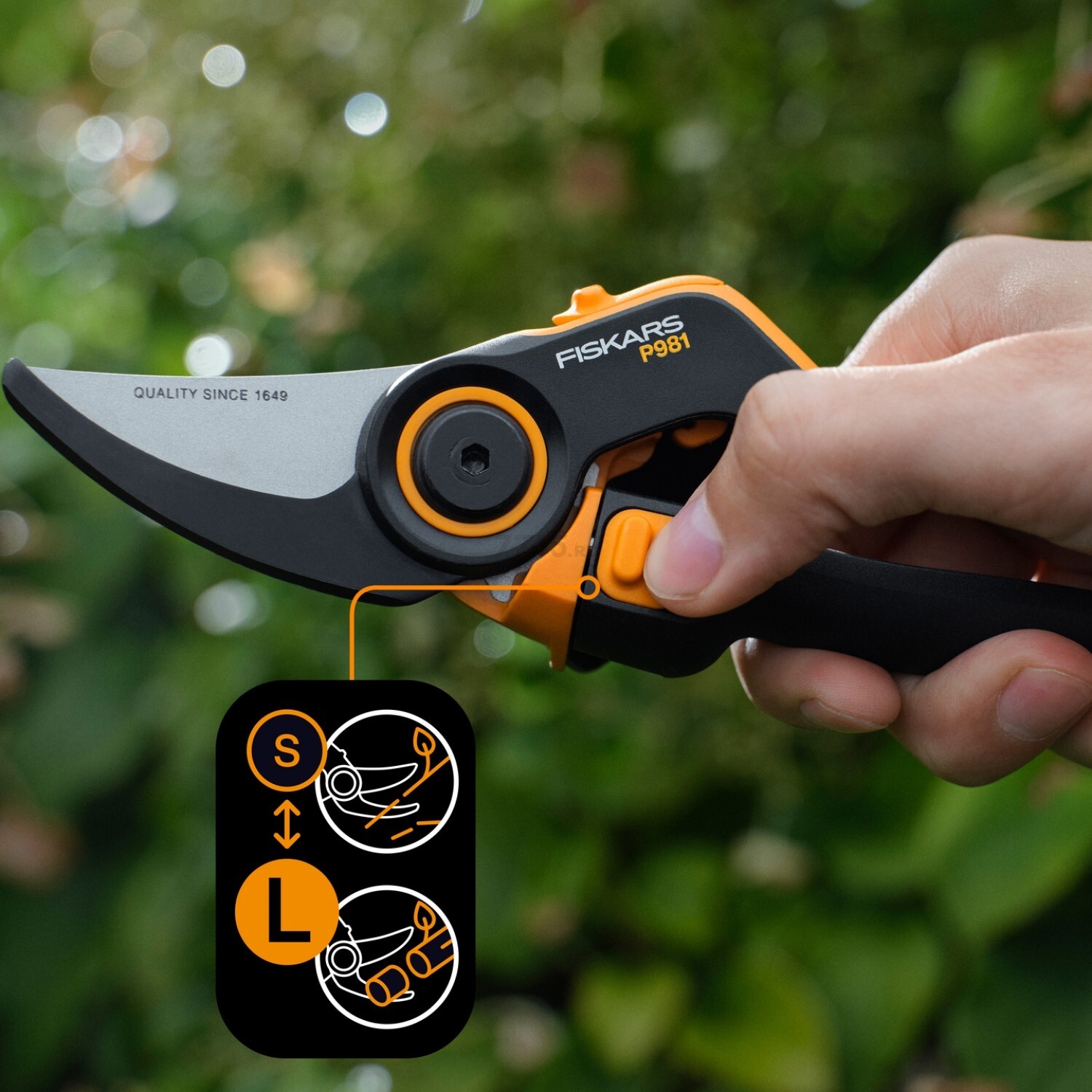 Секатор плоскостной FISKARS DualAction P981 (1080132) - Фото 3