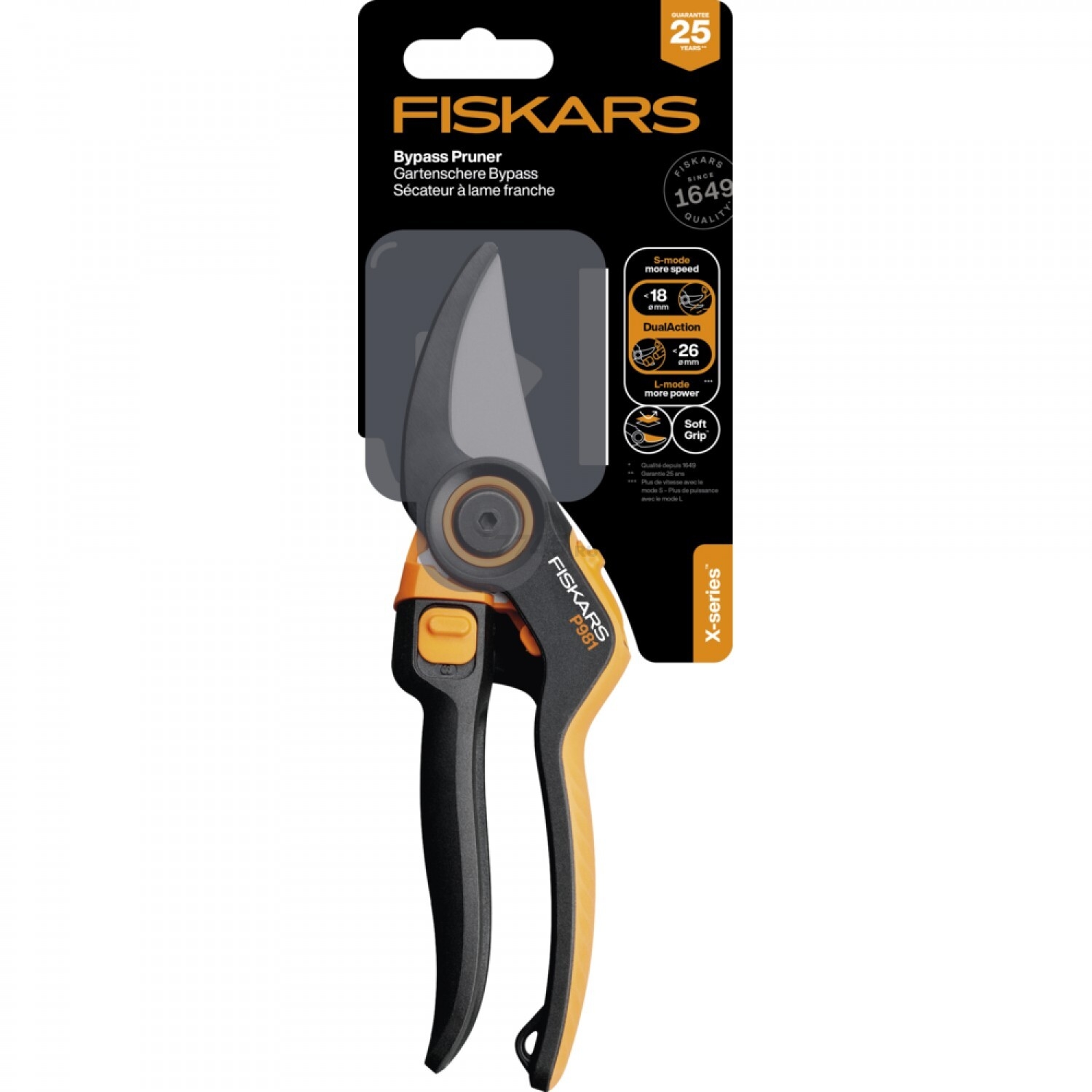 Секатор плоскостной FISKARS DualAction P981 (1080132) - Фото 5