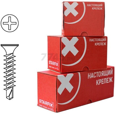 Саморез оконный 3,9х32 мм белый цинк частая резьба со сверлом STARFIX 1000 штук (SMC3-80895-1000) - Фото 2