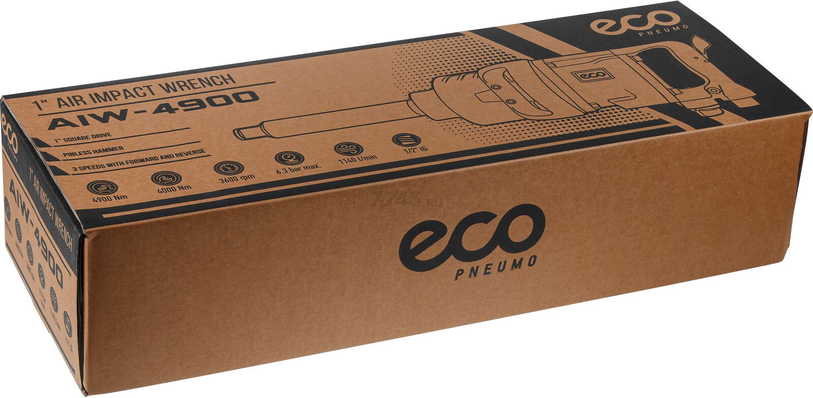 Пневмогайковерт ударный ECO AIW-4900 (EC3914-6) - Фото 11