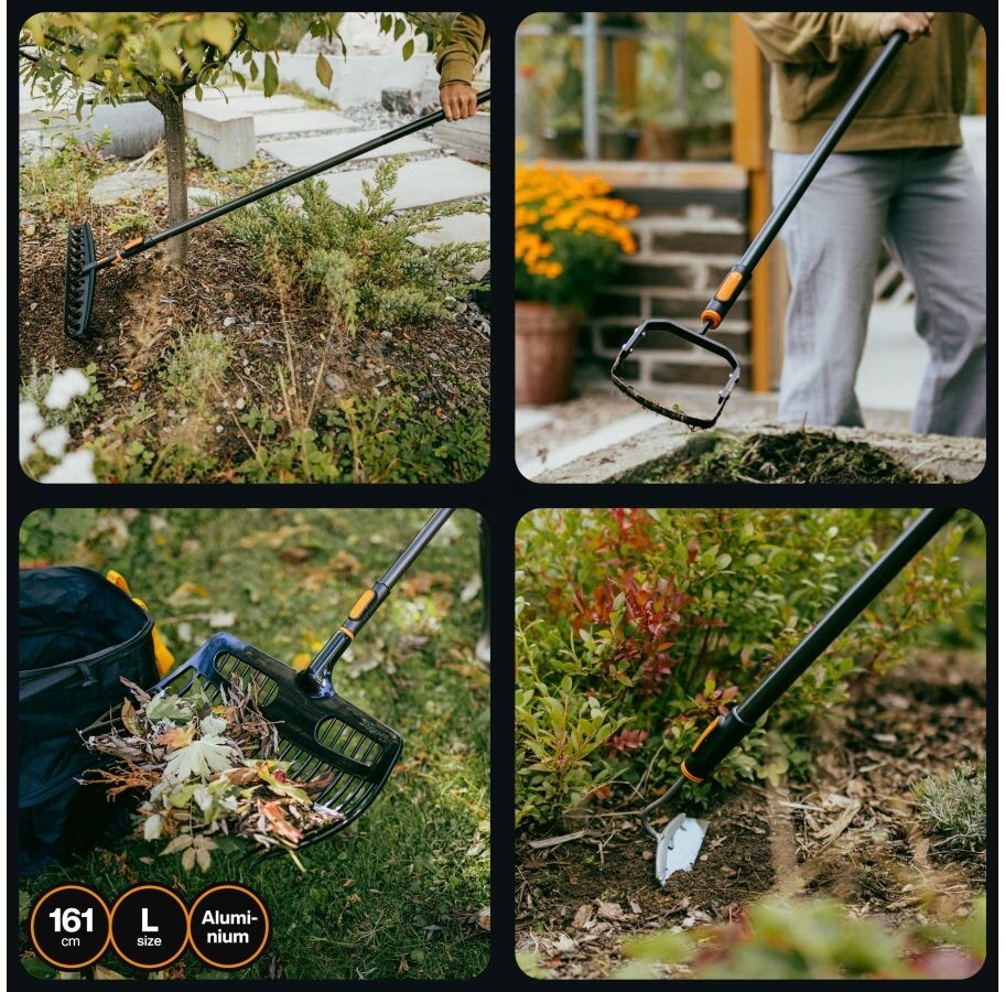 Черенок алюминиевый FISKARS OneClick L 161 см (1080547) - Фото 8