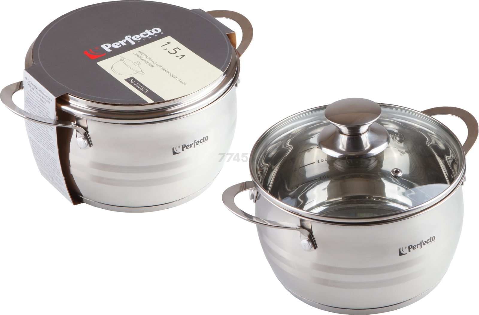 Кастрюля из нержавеющей стали 1,5 л PERFECTO LINEA Arcelia (50-101675) - Фото 4