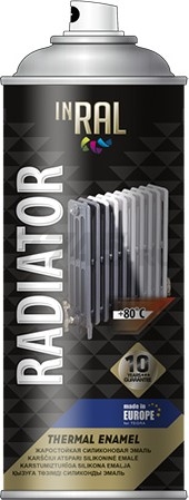 Эмаль аэрозольная для радиатора белый INRAL Radiator Thermal Enamel 400 мл (26-7-4-004)