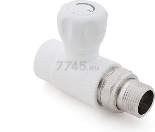 Кран шаровой ПП для радиатора 20х1/2" белый РосТурПласт (10583)