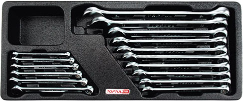 Набор ключей комбинированных 6-24 мм 16 предметов TOPTUL (GAAT1604)