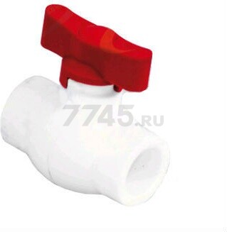 Кран шаровой ПП 20 ручка-бабочка красная РосТурПласт (14976)