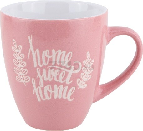 Кружка керамическая PERFECTO LINEA Любимый дом розовая 400 мл (30-388603)