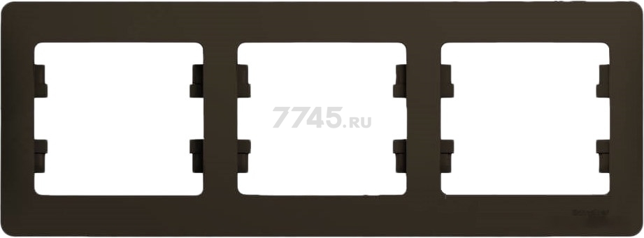Рамка трехместная SCHNEIDER ELECTRIC Glossa горизонтальная шоколад (GSL000803)