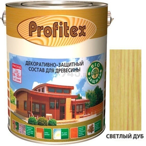 Состав защитно-декоративный PROFITEX Светлый дуб 3 л