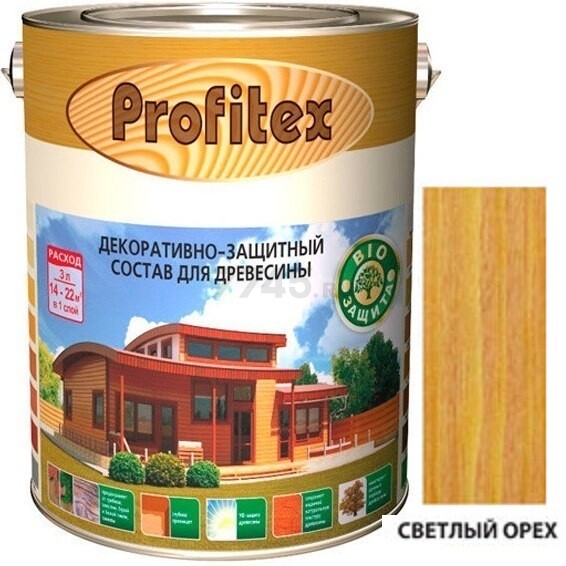 Состав защитно-декоративный PROFITEX Светлый орех 3 л