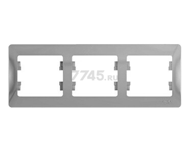 Рамка трехместная SCHNEIDER ELECTRIC Glossa горизонтальная алюминий (GSL000303)