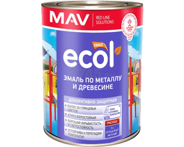 Эмаль алкидная ECOL ПФ-115 белая 0,9 кг