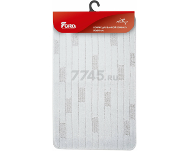 Коврик для ванной комнаты 50х80 см FORA Bricks белый (FOR-PP-BRK50-80W) - Фото 4