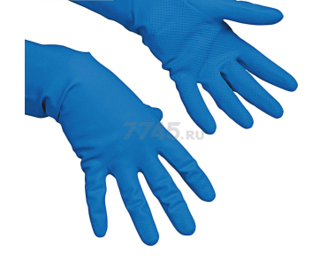 Перчатки латексные хозяйственные размер S VILEDA Многоцелевые голубой