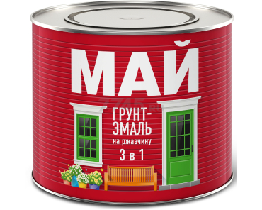 Грунт-эмаль алкидная ЯРОСЛАВСКИЕ КРАСКИ Май по ржавчине 3 в 1 красная 1,9 кг (16600)