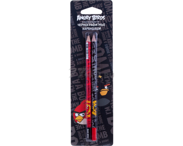 Набор карандашей простых HATBER Angry Birds НВ заточенные 2 штуки (BHc_02200)