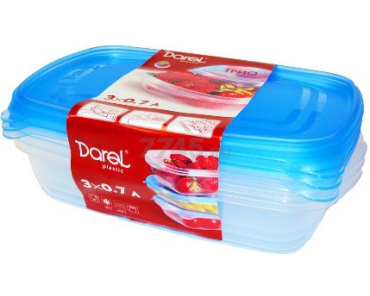 Набор контейнеров для пищевых продуктов DAREL Трио 40401 0,7 л 3 штуки