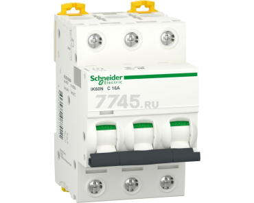Автоматический выключатель SCHNEIDER ELECTRIC Acti9 iК60N 3P 16А С 6 кА (A9К24316)