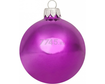 Набор елочных игрушек МОРОЗКО Шар фиолетовый глянец 8,5 см 3 штуки (ТН85102)