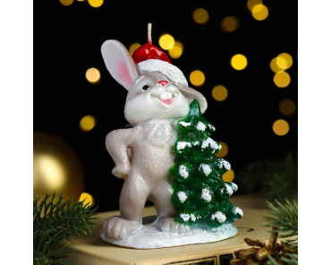 Свеча Кролик новогодний 12х7,5 см (9083762) - Фото 6