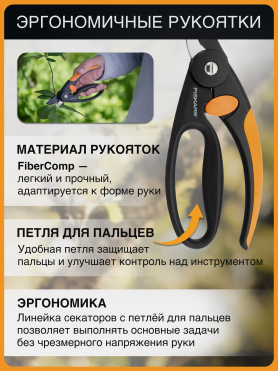 Секатор плоскостной FISKARS Fingerloop 111440 