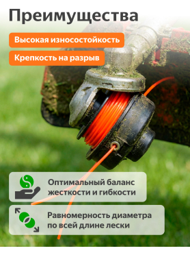 Леска для триммера d 2,7 мм STARTUL GARDEN
