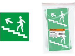 Знак-наклейка TDM Направление к эвакуационному выходу по лестнице налево вверх 150х150 мм 