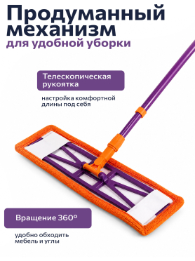 Швабра для пола PERFECTO LINEA Быстро-чисто с насадкой из микрофибры 