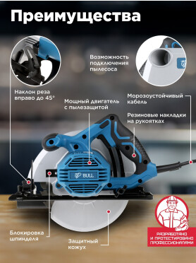 Пила циркулярная BULL KS 1901 