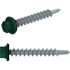 Саморез кровельный 5,5х25 мм цинк шайба с прокладкой PT3 RAL 6005 STARFIX 4500 штук 