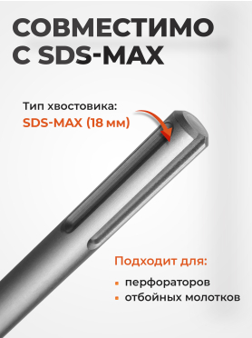Зубило лопаточное SDS-max 50х400 мм GEPARD 