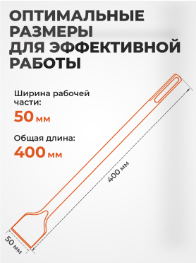 Зубило лопаточное SDS-max 50х400 мм GEPARD 