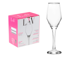 Набор бокалов для шампанского LAV Ella 6 штук 230 мл 