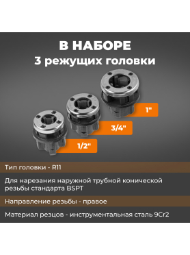 Резьбонарезной набор трубный STARTUL Profi 4 предмета 