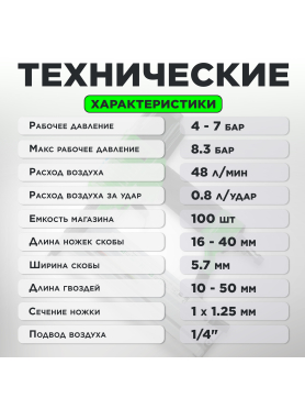 Пневмопистолет для гвоздей и скоб ECO ASL-50N 