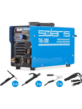 Инвертор сварочный SOLARIS TIG-200 + AK (TIG-MMA) 