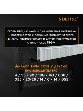 Скобы тип 18GA STARTUL PROFI