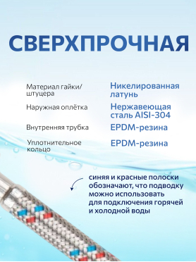 Гибкая подводка для станций водоснабжения гайка 1" - гайка 1" AV ENGINEERING