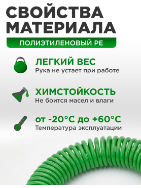 Шланг полиэтиленовый спиральный ECO 6,5/10 мм с быстросъемами