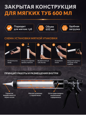 Пистолет для герметика закрытый STARTUL Master
